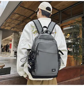 Minimalist casual commuter backpack detail view, water-resistant daily rucksack for men and women.