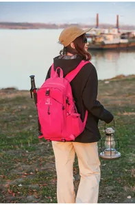 Outdoor pink backpack large capacity lightweight waterproof hiking travel daypack for men women