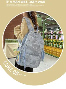 Korean style high school student backpack casual star pattern school bag for teenagers