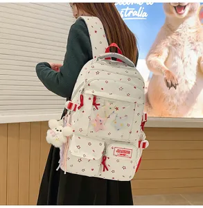 Japanese ins style sweet star ita backpack, lightweight versatile school bag for students.