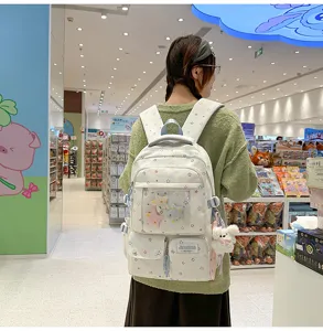 Japanese ins cute star print transparent ita backpack casual school bag for daily use