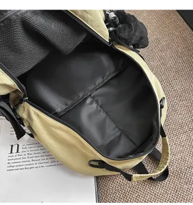 Interior detail view of lightweight waterproof nylon laptop backpack with spacious storage.