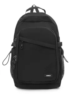 Black minimalist waterproof outdoor hiking backpack daily commute laptop front view