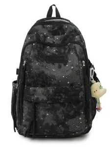 Star tie-dye school backpack for teenage girls, large capacity casual daily travel bag.