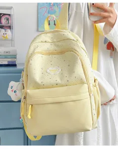 Sweet style star print school backpack casual Korean aesthetic light student daypack bag