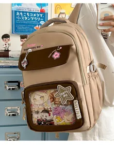 Mochila de estilo japonés para estudiantes bonita gran capacidad itabag bolsa escolar