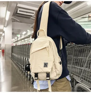 Casual canvas crossbody chest bag for men and women, stylish daily outdoor backpack.
