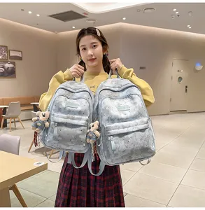Zaino scolastico carino con stampa stella luna stile giapponese campus per studenti