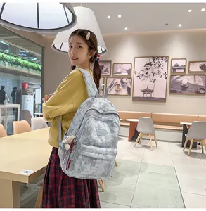 Zaino stampato carino in stile giapponese per studenti, borsa scolastica leggera quotidiana.