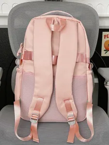 Mochila escolar rosa para adolescentes, bonita mochila casual de gran capacidad con correas cómodas.