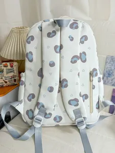 Cute korean style polka dot lightweight travel backpack for women sweet daily casual student bag
