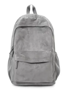 Zaino in velluto grigio donna casual borsa da scuola elegante grande capacita zainetto