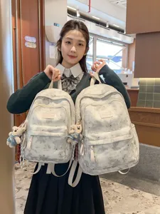 Zaino Casual in Nylon da Donna Carino Stampa Stella Luna Borsa per la Scuola Leggero Viaggio Daypack Borsa per Studenti