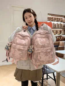 Zaino scolastico rosa per ragazze simpatico stampa stella luna zainetto casual stile college