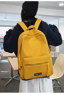 Sac à dos d'école uni de style coréen pour étudiants, léger, idéal pour les voyages.