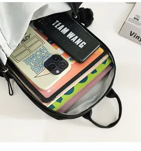 Casual versatile crossbody backpack detail showing spacious interior capacity and neat storage design.