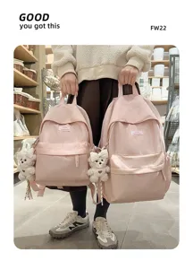 Cute Japanese polka dot school backpack set for women sweet style travel mini rucksack bag