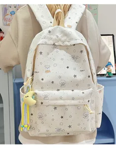 Japanese style cute puppy print large capacity backpack sweet school book bag ins fashion