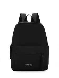 Sac à dos scolaire décontracté de couleur unie pour voyages quotidiens légers noir