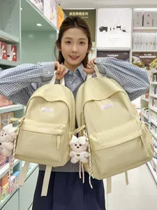 Women Casual Nylon Polka Dot Backpack Fashion Cute Mini School Bookbag Travel Daypack With Optional Pendant
