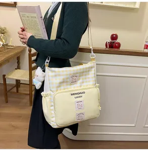 Student campus crossbody bag new handbag college style versatile contrast shoulder bag