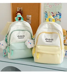 Mochila colorida bonita para niñas con estampado de estrellas dulce bolso escolar