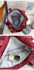 Canvas student shoulder bag large capacity casual handbag college style women travel tote detail