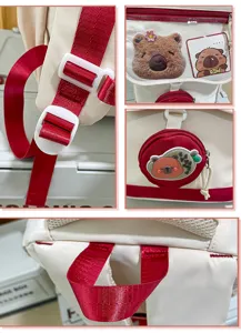 Zaino kawaii capybara itabag, carino zainetto scolastico giapponese con finestra trasparente.