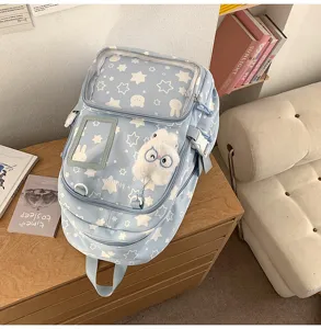 Japanese style cute star pattern multi-layer large capacity student school backpack