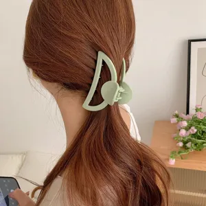 Matte green hair claw clip large shark clip for women elegant back head hair styling accessories
