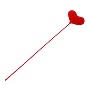 Handcrafted crochet red heart flower bouquet stick DIY gift decoration accessory for girlfriend