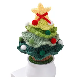 Plante en pot de sapin de Noel au crochet fait main decoration de bureau cadeaux