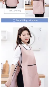 Wasserdichte ölabweisende Küchenschürze für Damen, stylische ärmellose Weste mit Taschen.
