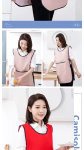 Wasserdichte Küchenschürze für Frauen, leichte kurze Arbeitsweste zum Kochen und Putzen.