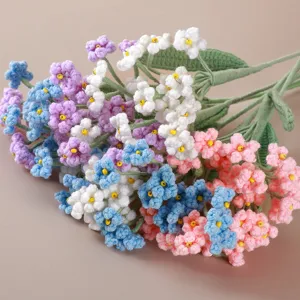 Handcrafted crochet baby's breath flower bouquet detailed close-up shot for gift