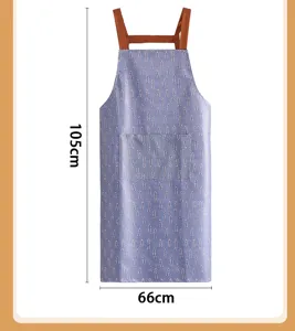 Grembiule da cucina impermeabile con spallacci incrociati e tasche grandi 105x66cm