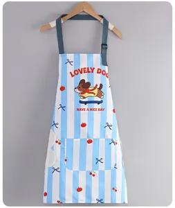 Summer waterproof oilproof cute kitchen apron for women fashionable cartoon housework clothing