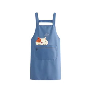 Süße wasserdichte Cartoon Katze bestickte Küchenschürze zum Kochen und Putzen.