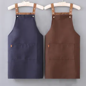 Grembiule Da Lavoro In Tela Di Poliestere Impermeabile Con Spalline Incrociate Regolabili Grandi Tasche Grembiule Da Cucina Per Uomo Donna