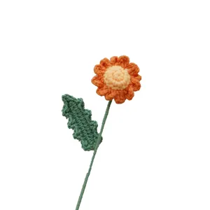 Handcrafted crochet daisy flower bouquet knitted wool flower for home decoration gift
