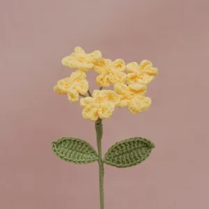 Bouquet di fiori di non-ti-scordar-di-me gialli all'uncinetto fatto a mano regalo