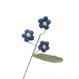 Handmade crochet puff flower branch artificial bouquet for home decor and fresh interior styling.