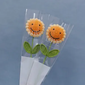 Handgehäkelter Smiley Sonnenblumen Blumenstrauß süße gestrickte Blume Geschenk für Kinder