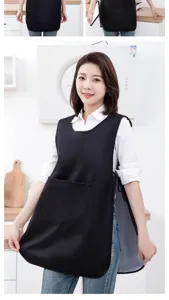 Wasserdichte Küchen Weste Schürze für Damen, leichte kurze Koch Arbeitskleidung mit Taschen.