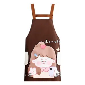 Grembiule da cucina impermeabile da donna, simpatica stampa di ragazza, design comodo.