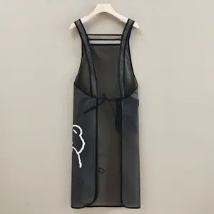 Transparent waterproof TPU apron for kitchen, cooking and dishwashing with stylish design.