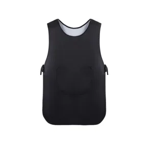 Schwarze wasserdichte Küchen Schürze Tabard für Frauen Kochen kurze Arbeitsweste mit Tasche.