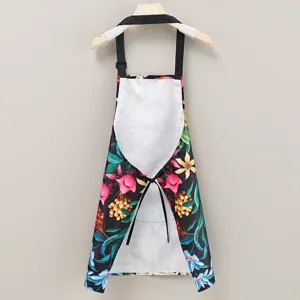 Waterproof kitchen cooking apron for women men stylish floral design home restaurant use
