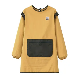 Wasserdichte Langarm-Schürze Küche Kochen Smock mit Taschen und stilvollen Rüschen-Details.