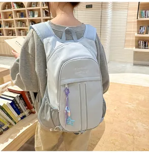 Light blue casual backpack large capacity minimalist sporty daypack for women and men travel hiking